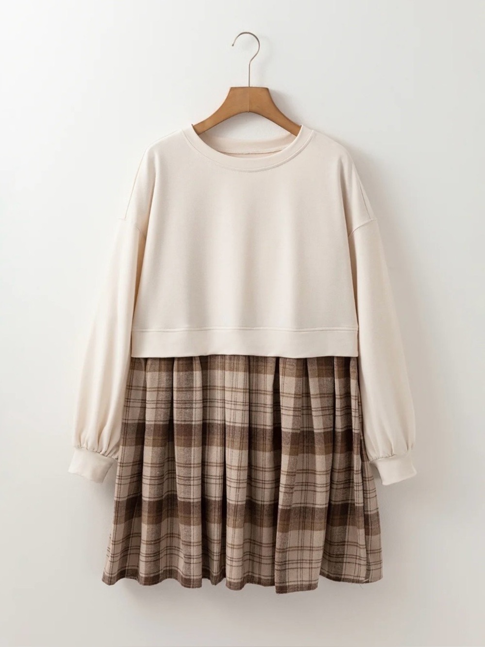Women's Plaid Long-Sleeve Casual Dress